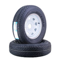 Set of 2 ROCKMAN HD Trailer Tires & Wheels ST205/75R15 10-Ply E w/5x4.5 Rim
