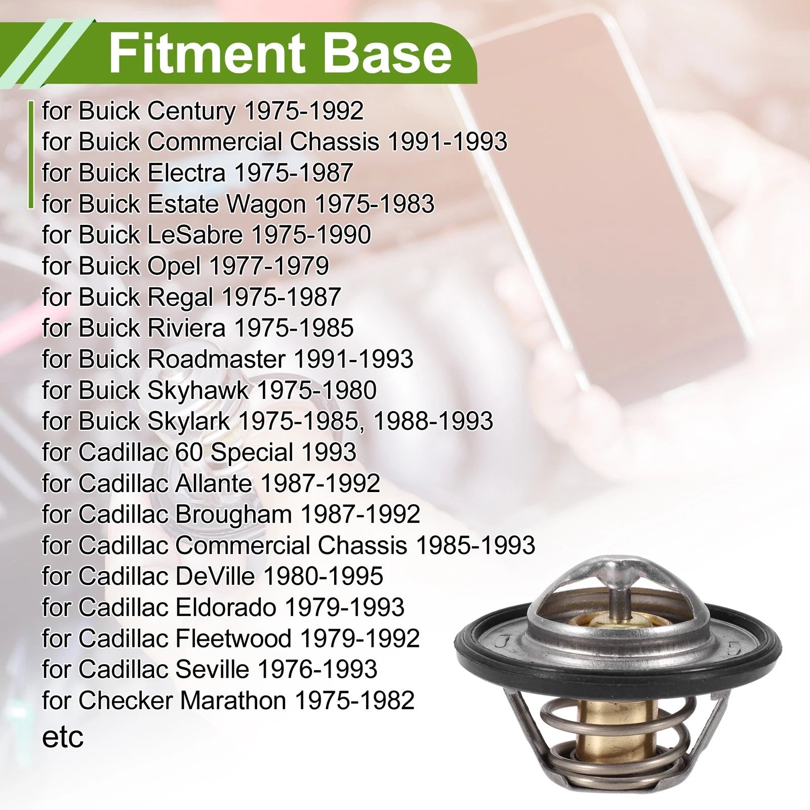 Engine Thermostat for Dodge Ram 1500 (1994–2003), Dakota (1987–2003), Ford F-150 (1975–1994)