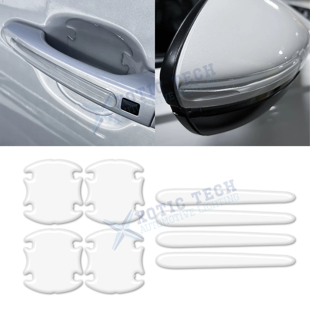 8pcs 3D Door Handle Anti-Scratch Guard Stickers for Transparency (—)