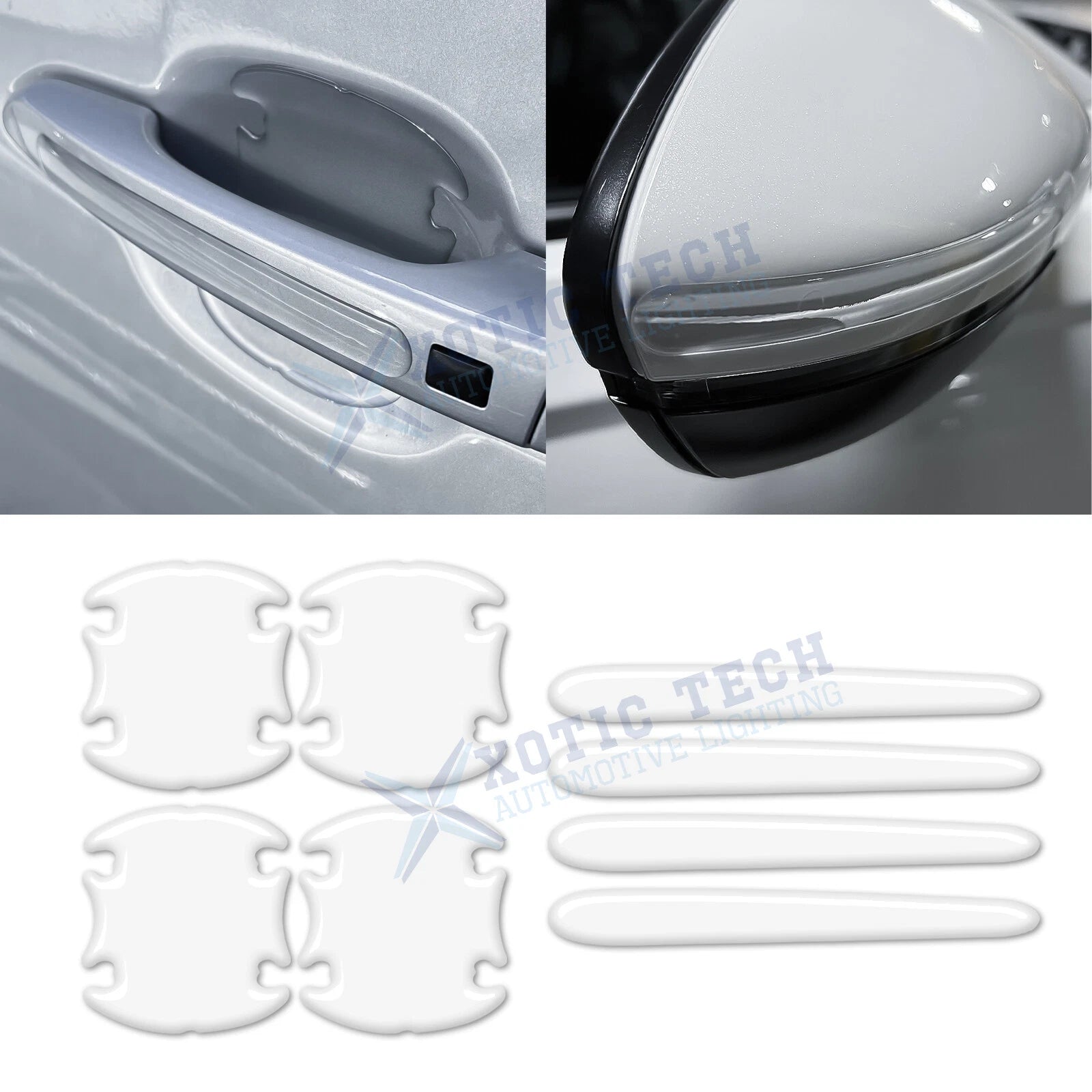 8pcs 3D Door Handle Anti-Scratch Guard Stickers for Transparency (—)