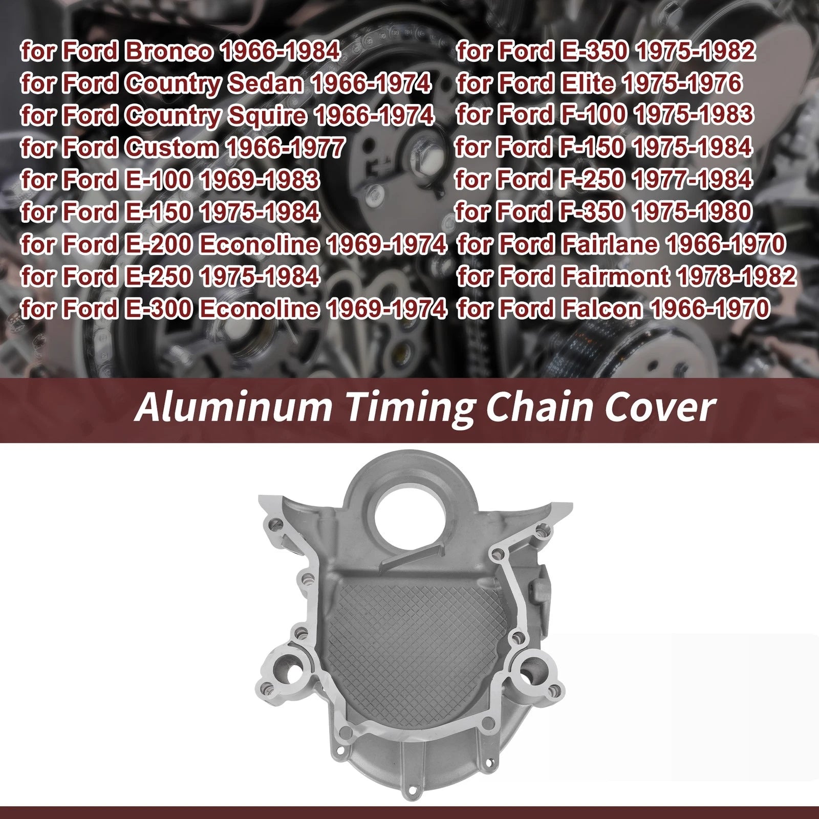 Timing Chain Cover for Ford Bronco F-100 F-250 F-350 E-150 (1966–1996) D20Z6019A