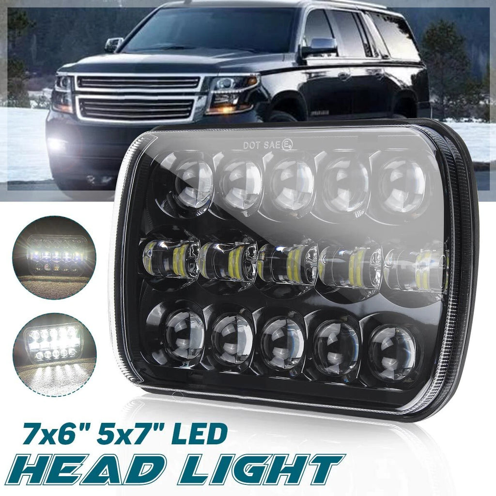 400W 5x7" 7x6" LED Headlights for Dodge Ram W250 D350 Ramcharger
