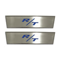 Stainless Door Badges w/Dark Blue Solid Vinyl "R/T" Inlay for 2009-14 Challenger