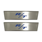 Stainless Door Badges w/Dark Blue Solid Vinyl "R/T" Inlay for 2009-14 Challenger