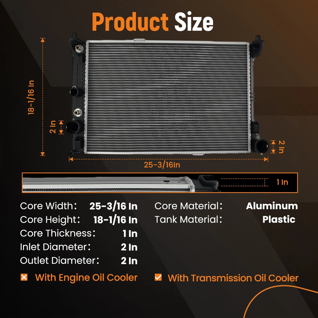 Aluminum Radiator for Mercedes-Benz E400 W212/W213 (2013–2017)