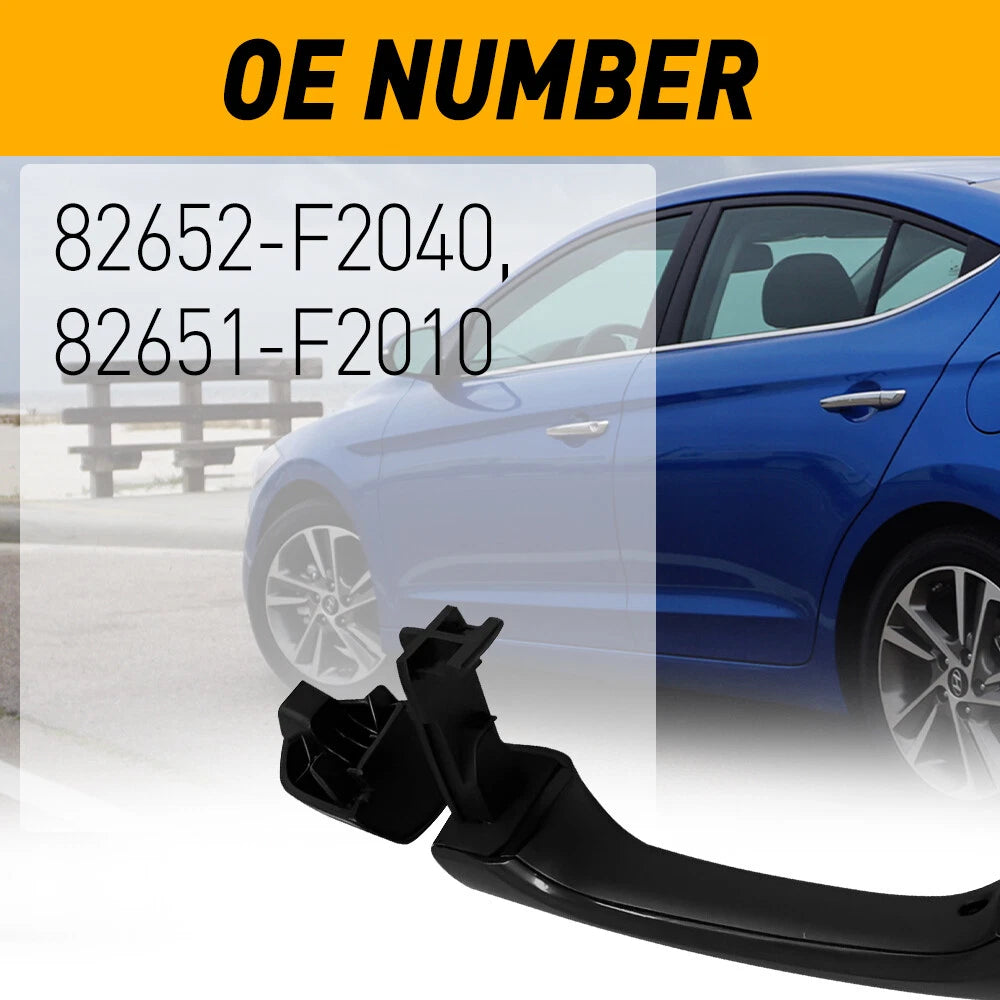 Outside Door Handle for Hyundai Elantra (2017-2020) - Left Rear, Black