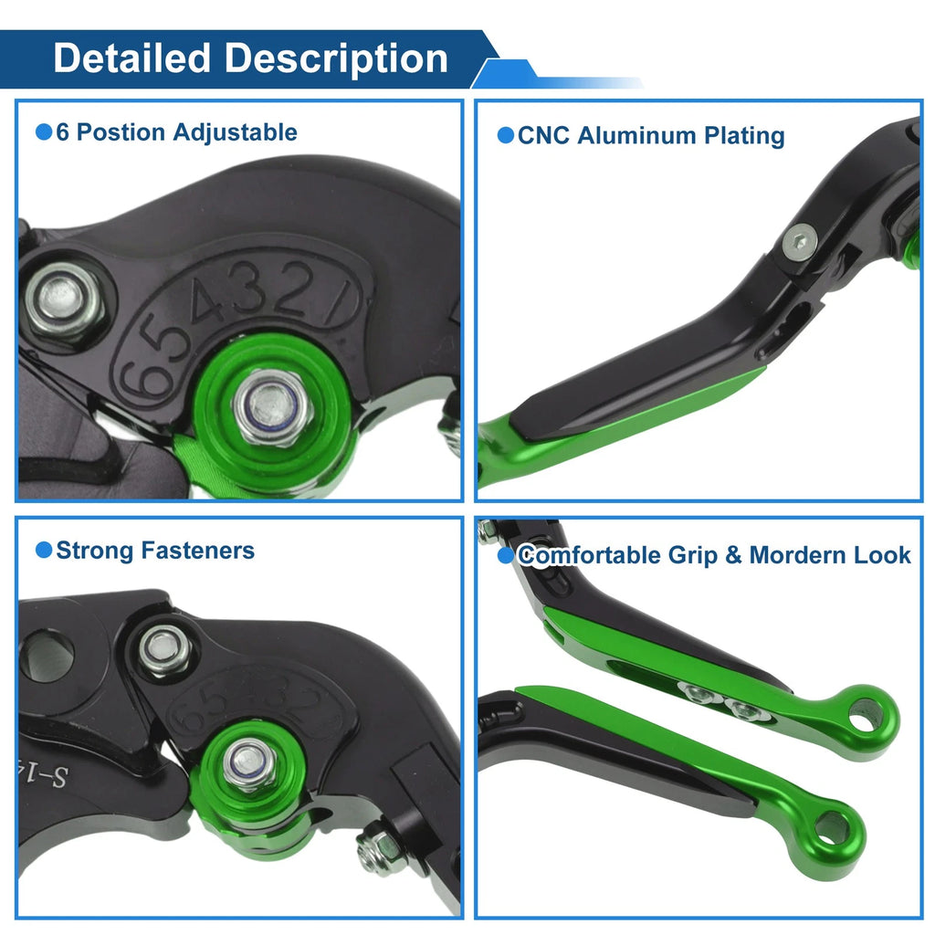 Short Long Brake Clutch Levers for Suzuki Hayabusa GSXR1300 (2008–2020) Black Green