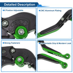 Short Long Brake Clutch Levers for Suzuki Hayabusa GSXR1300 (2008–2020) Black Green