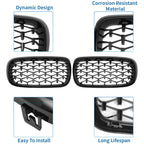 1 Pair Front Hood Bumper Grille Grill for BMW X5 F15 (2014–2016) Diamond Star