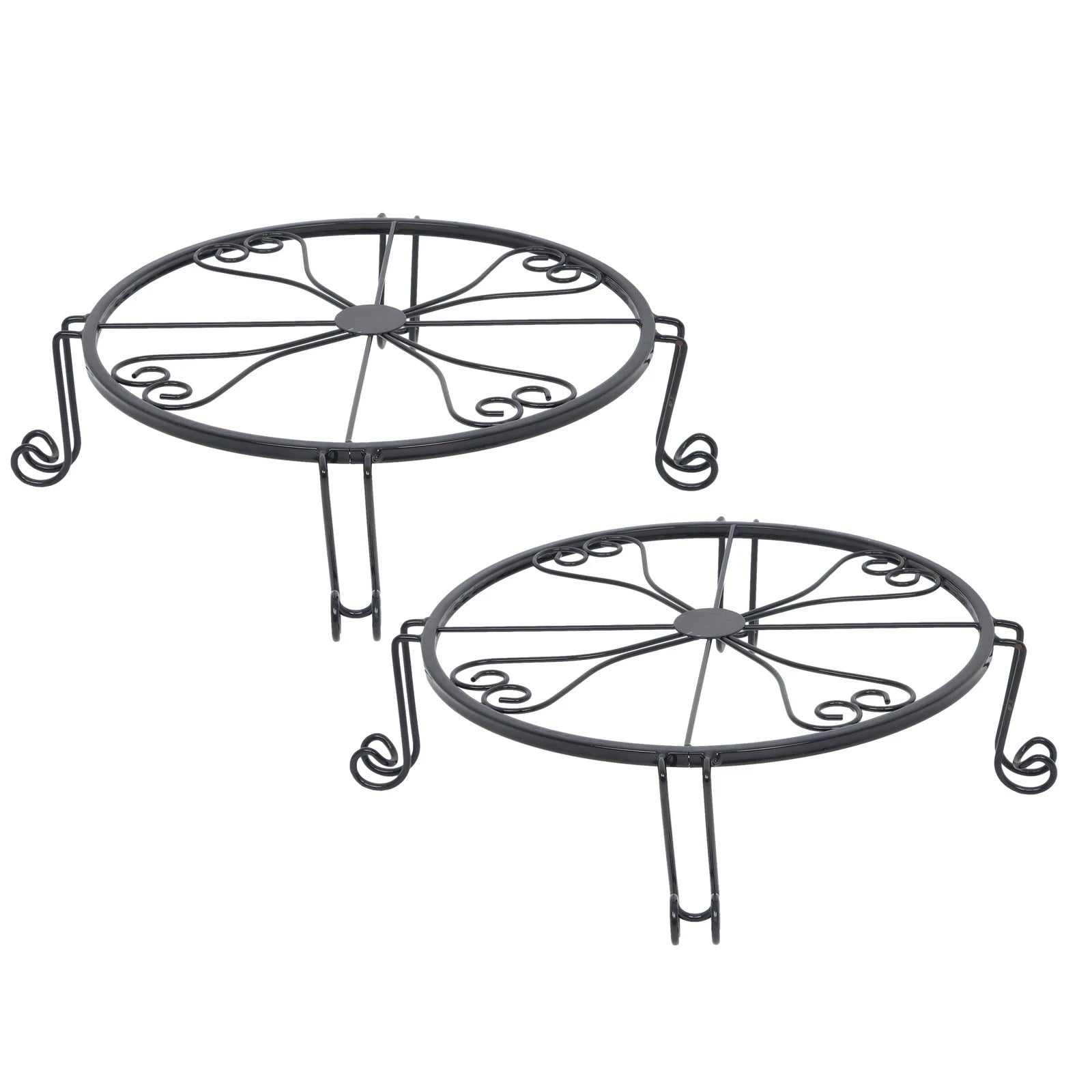 2X Round Wrought Iron Plant Stand for Flower Planters