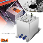 2.5 Gallon Aluminum Chrome Fuel Cell Tank with Level Sender for Universal