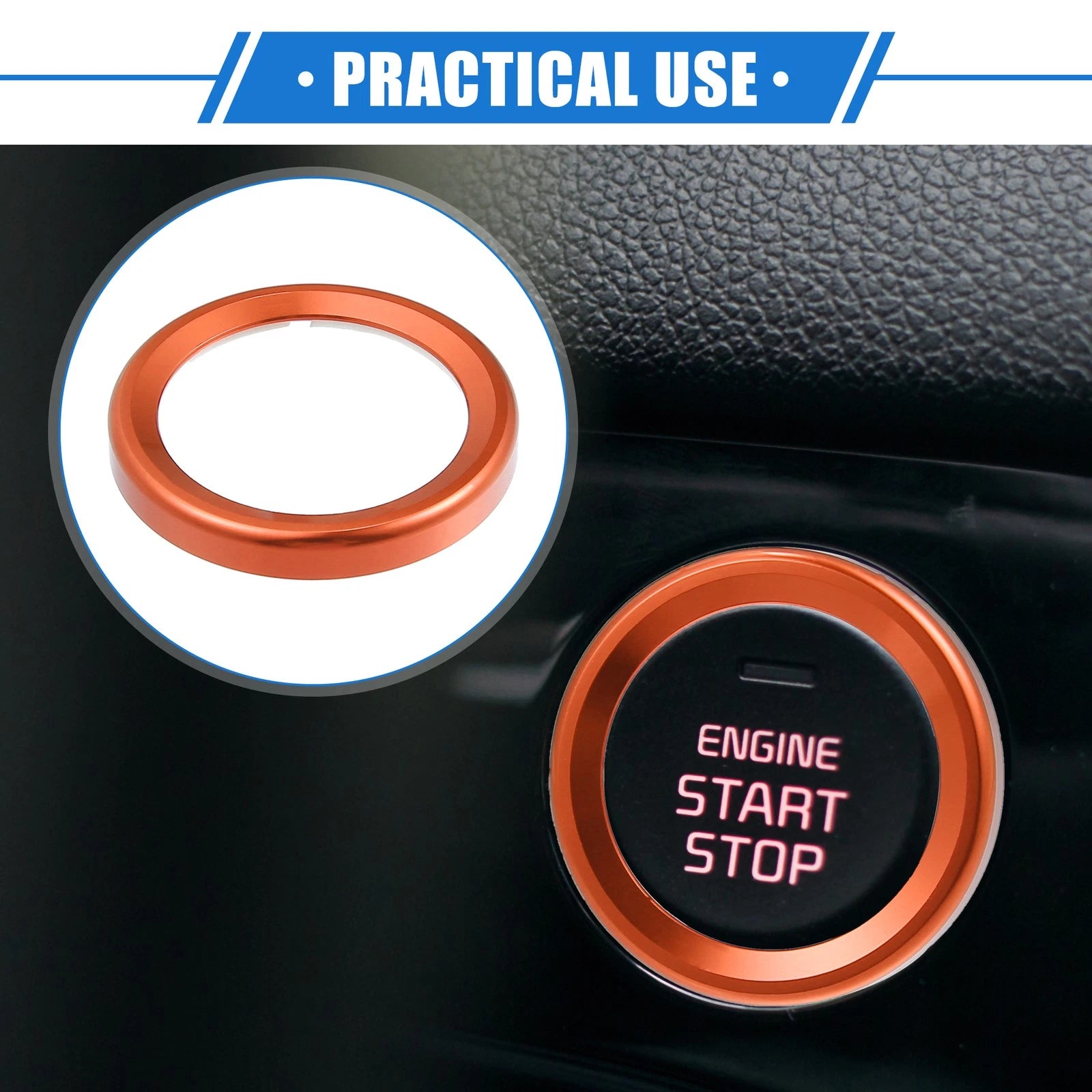 Ignition Push Button Cover Trim for Ford Maverick (2022–2023) - Orange