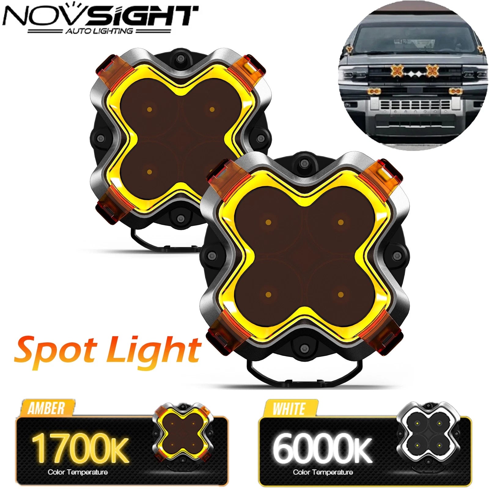 2X 6" LED Work Light Pod Combo Beam for Chevrolet Ford