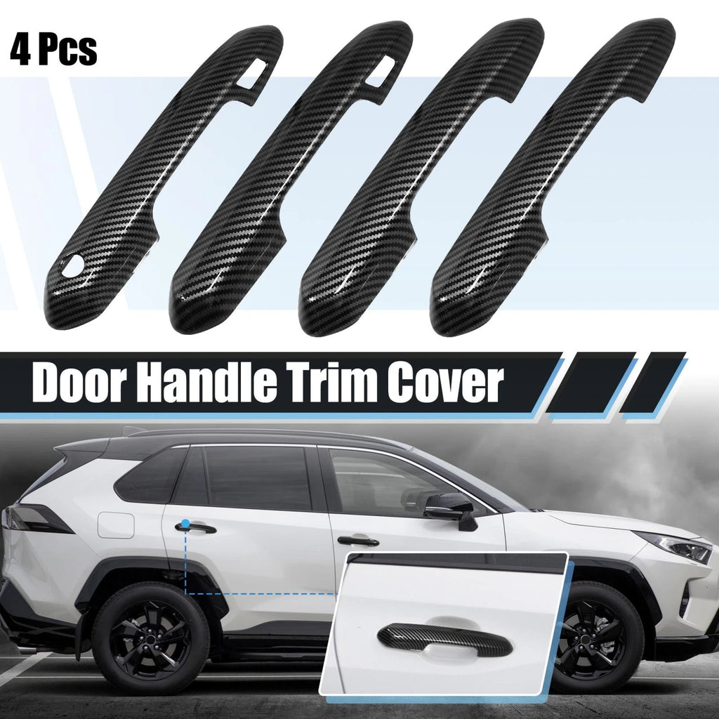 Set of 4 Door Handle Cover Trim for Toyota RAV4 (2019–2021) Carbon Fiber