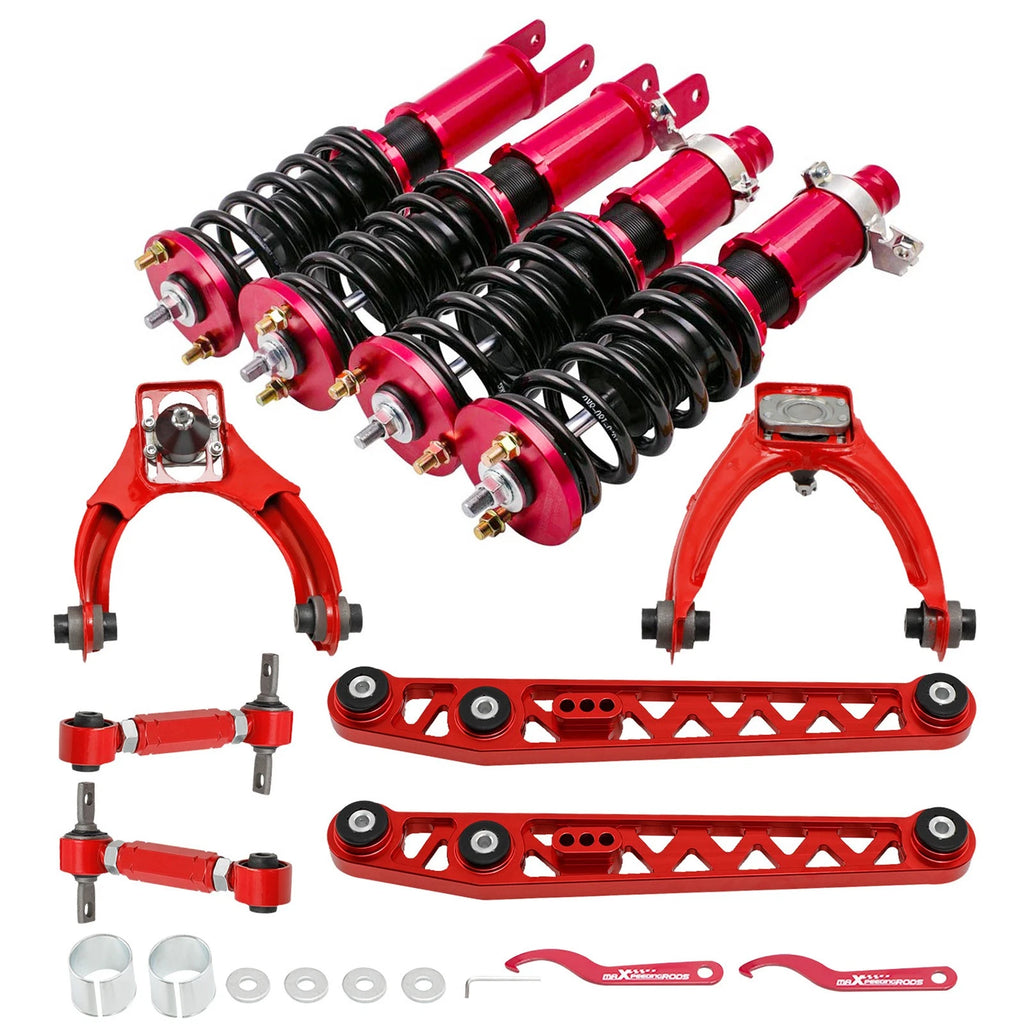 Coilover Strut + 6x Control Arms & Camber Kit for Honda Civic EK EJ EM (1996–2000)