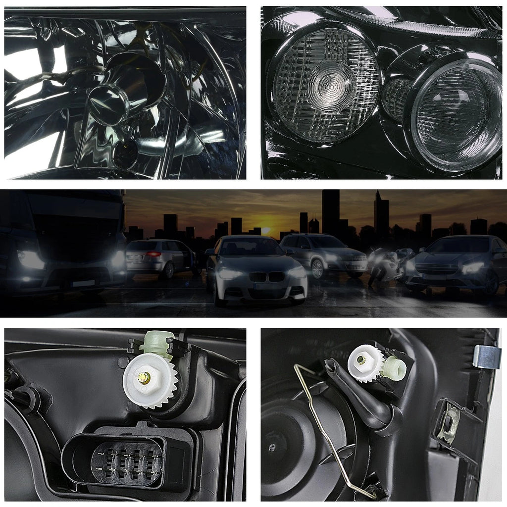 Smoked Lens Euro-Spec E-Code Headlight w/Fog Lamp for VW Jetta MK4 (1999–2005)