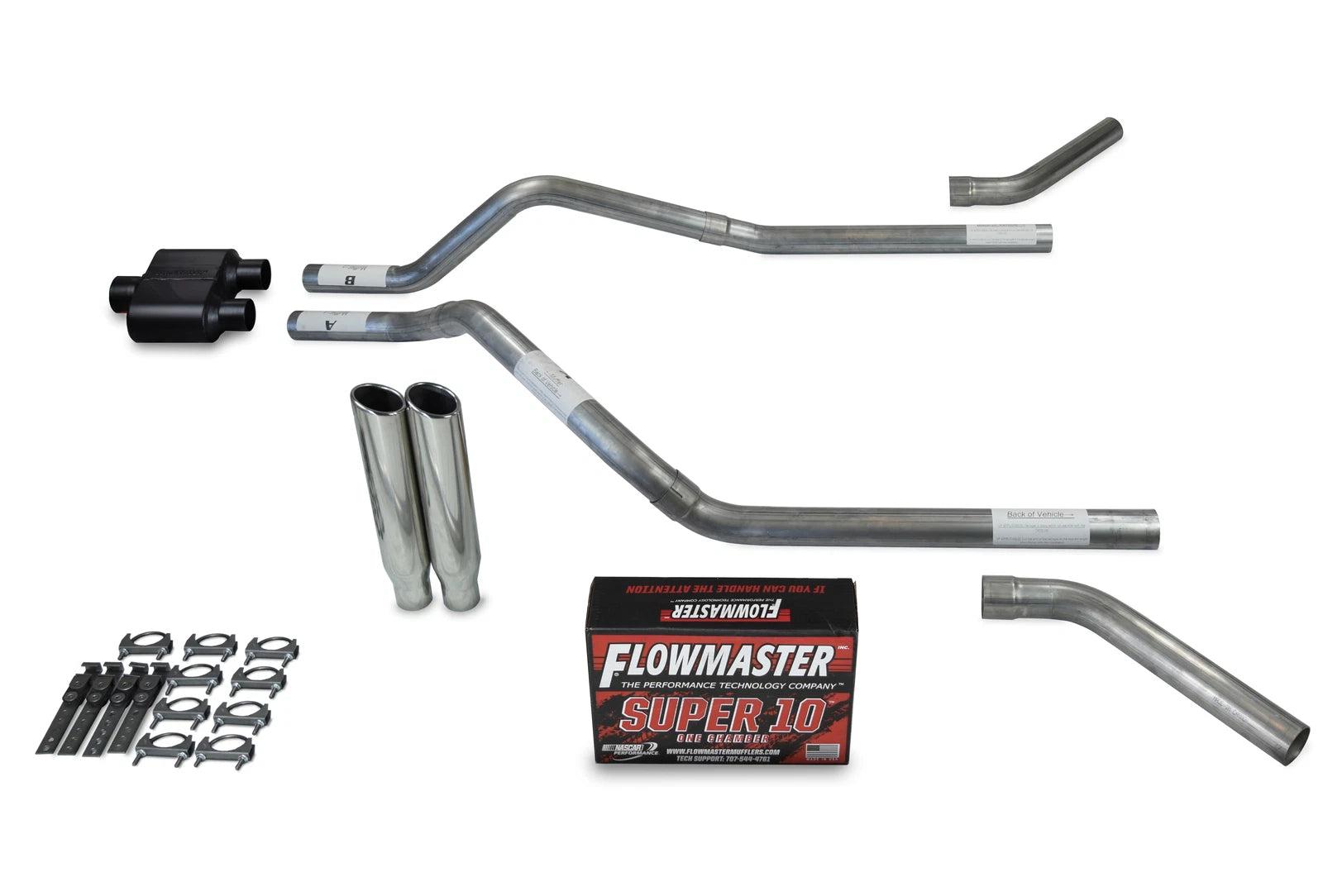 2.5" Dual Exhaust Kit for GMC Jimmy (2000–2004) - Flowmaster Super 10, Clamp Tip