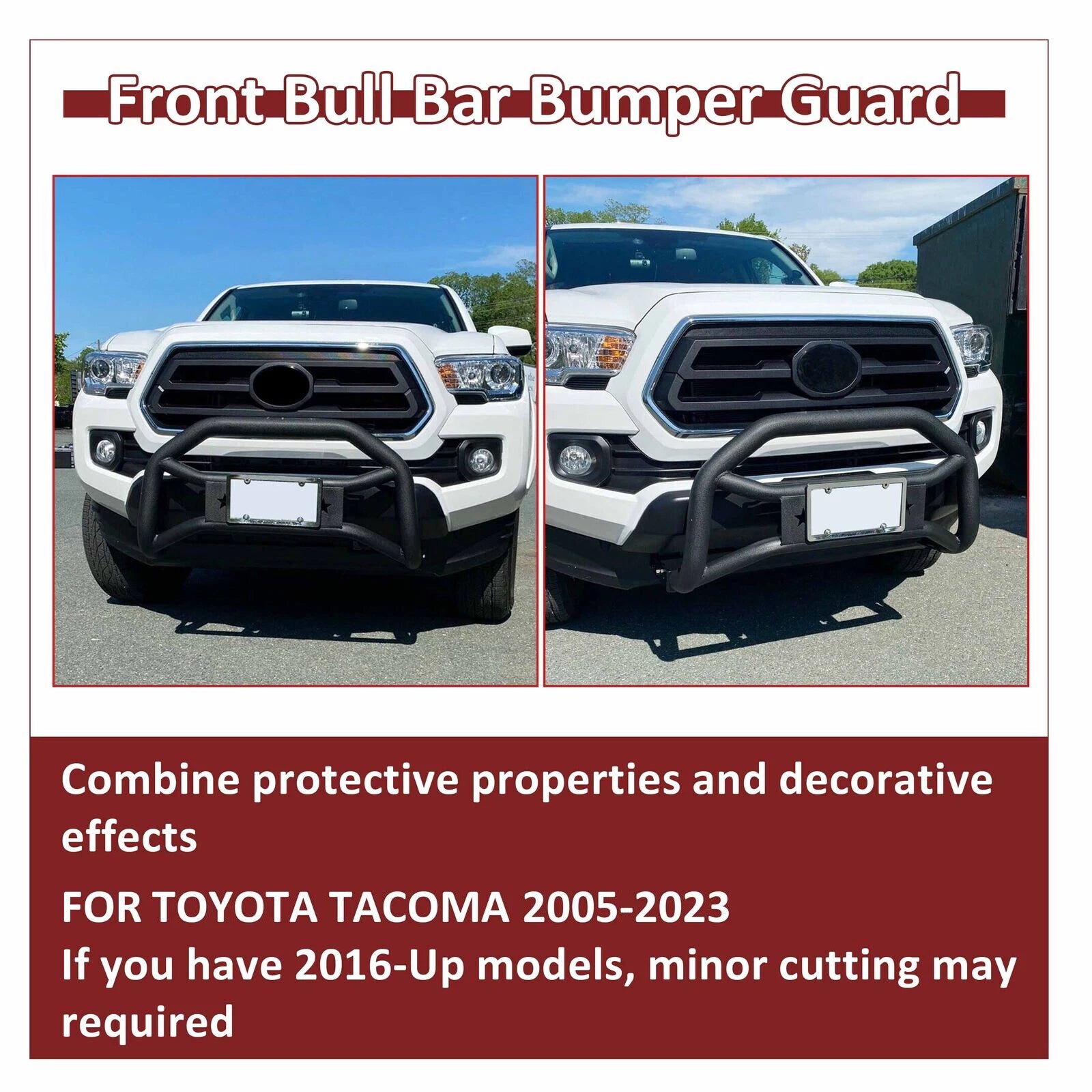 Bull Bar Push Front Bumper Grille Guard for Toyota Tacoma (2005–2023)