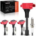 Set of 4 Ignition Coils & Iridium Spark Plugs for Nissan Versa (2012–2019)