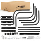 Adjustable Aluminum Truck Bed Extender for Small Pickup (49-61in) Black Rail