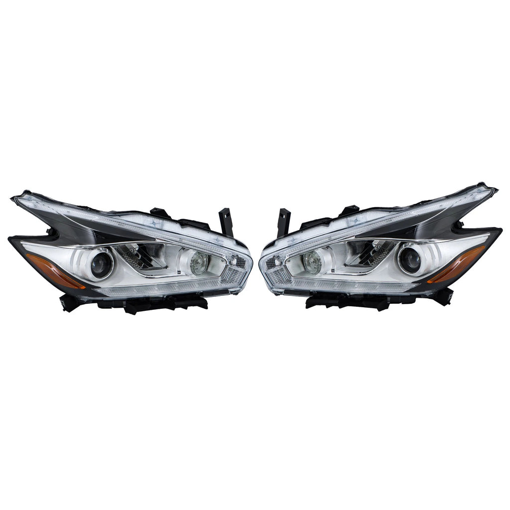 Set of 2 Headlights for Nissan Murano (2015–2018) Clear Replacement