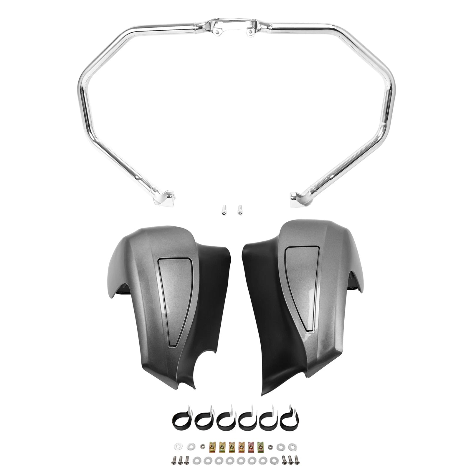 Chrome Highway Crash Bar Lower Fairings for Indian Chief Roadmaster (2014–2023)