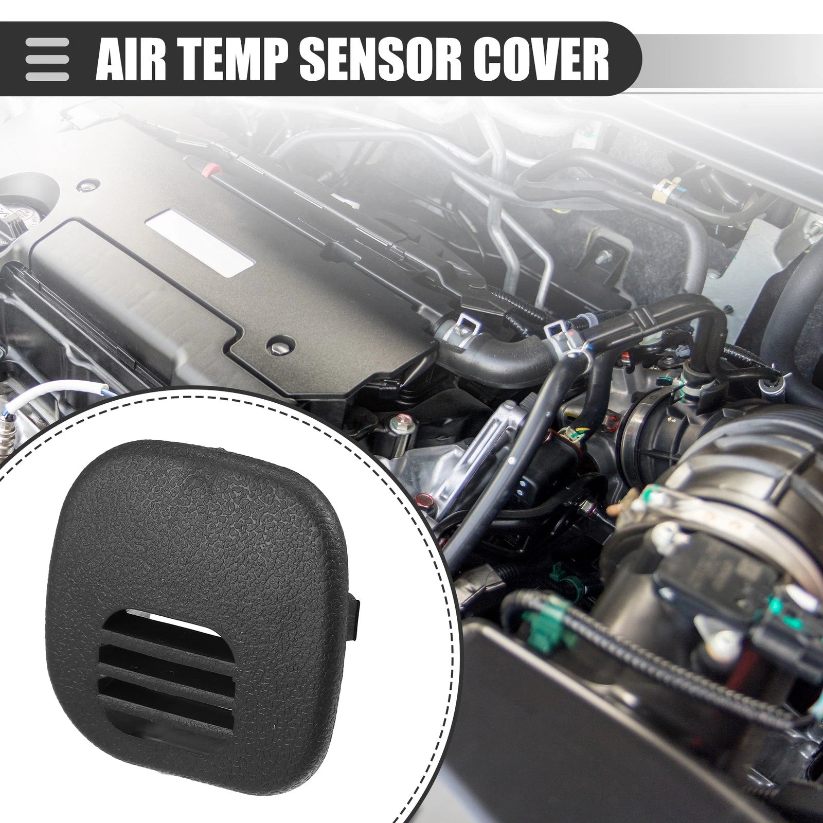 Air Temp Sensor Cover for Chevrolet Corvette (1997–2004) 10268306 Black Plastic