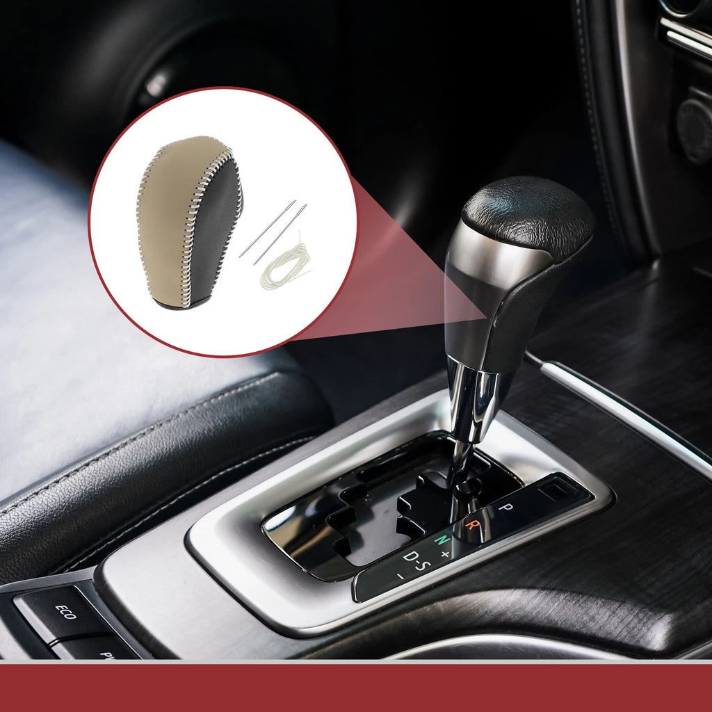 Gear Shift Knob Cover for Subaru Forester (2014–2017) Black Beige