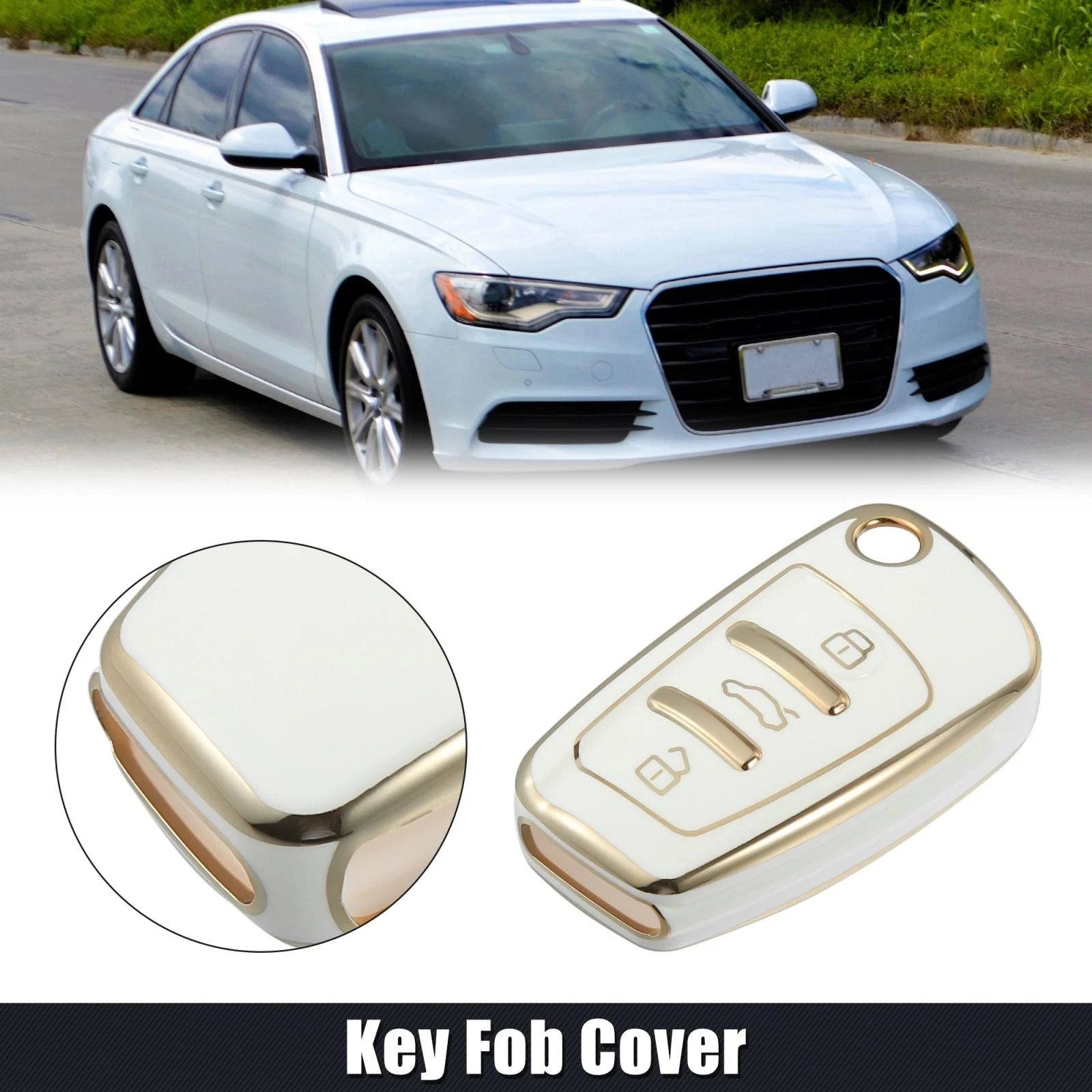 Car Key Fob Cover 3 Button TPU Case for Audi Q3 (2015–2020)
