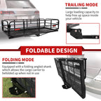 Cargo Carrier Hitch Mount Rear Folding Basket Rack for SUV (Fits Most Models)