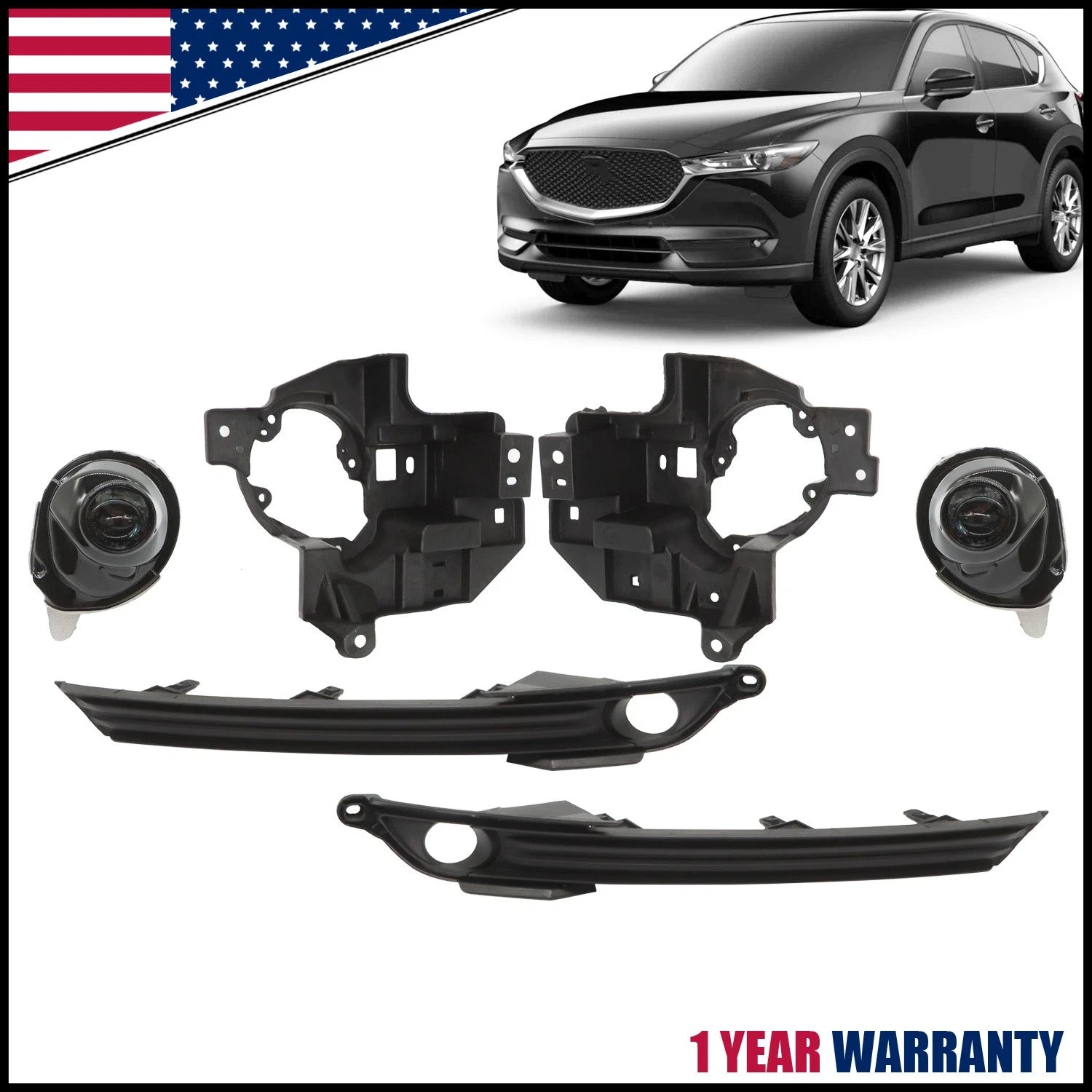 LED Clear Fog Lights Kit for Mazda CX-5 (2017–2021) Left+Right Pair