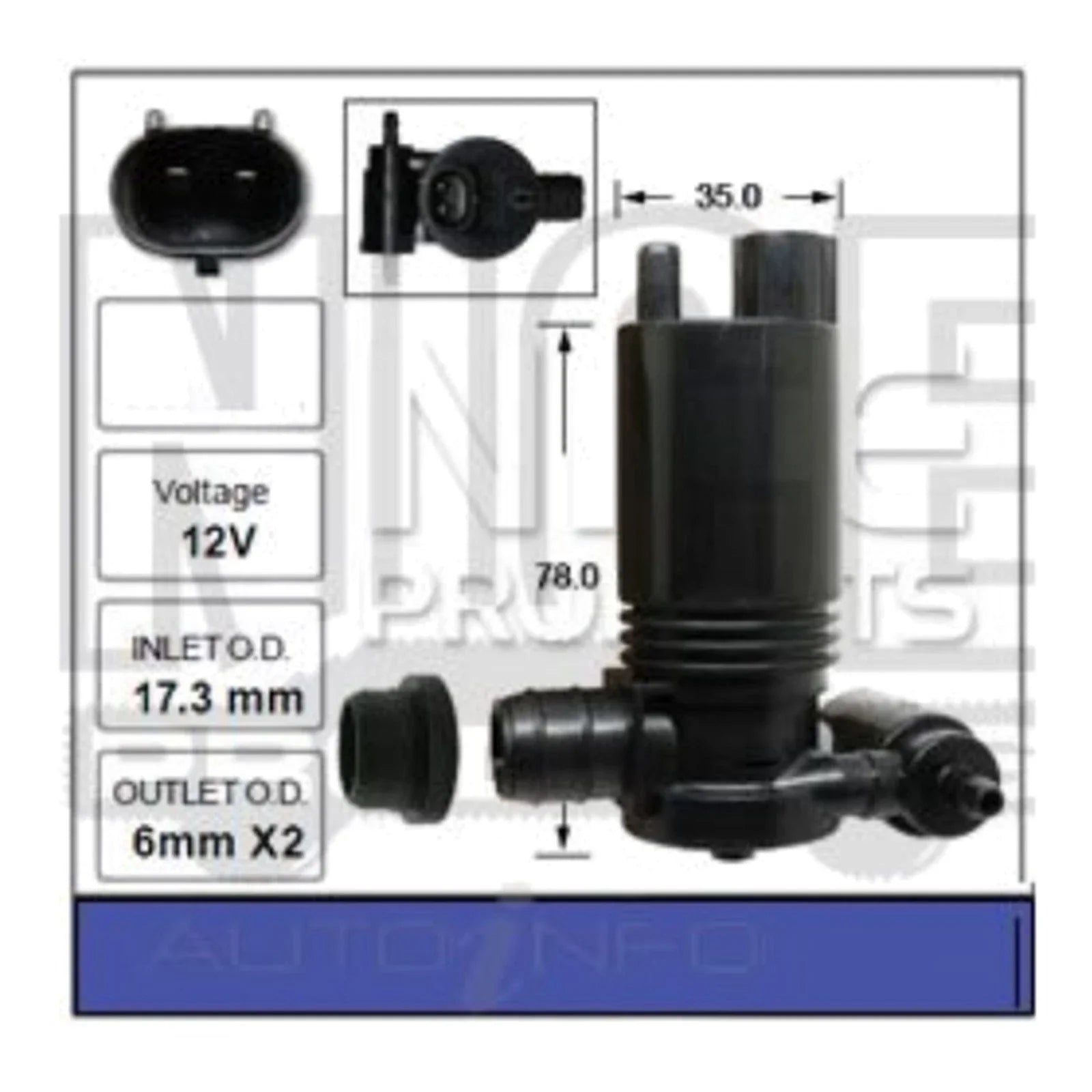 Front or Rear Windscreen Washer Pump for Nissan Pulsar C12 4cyl 1.6L 1.8L 13~17