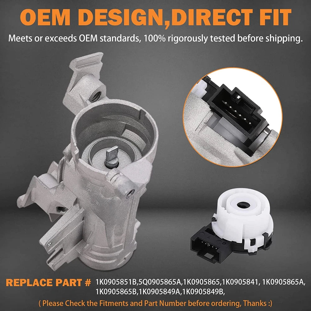 Ignition Starter Switch + Lock Housing for VW Golf Jetta Rabbit (2006–2014)