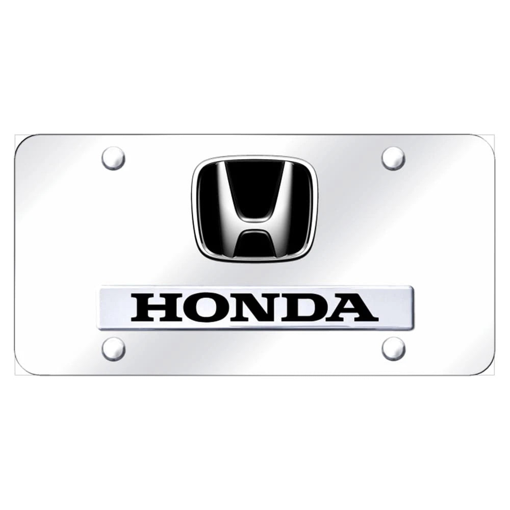 Dual Chrome on Chrome License Plate - Officially Licensed for Honda