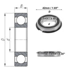 Deep Groove Ball Bearing 25x42x9mm for Scooter Skateboard (6905NR2RS)