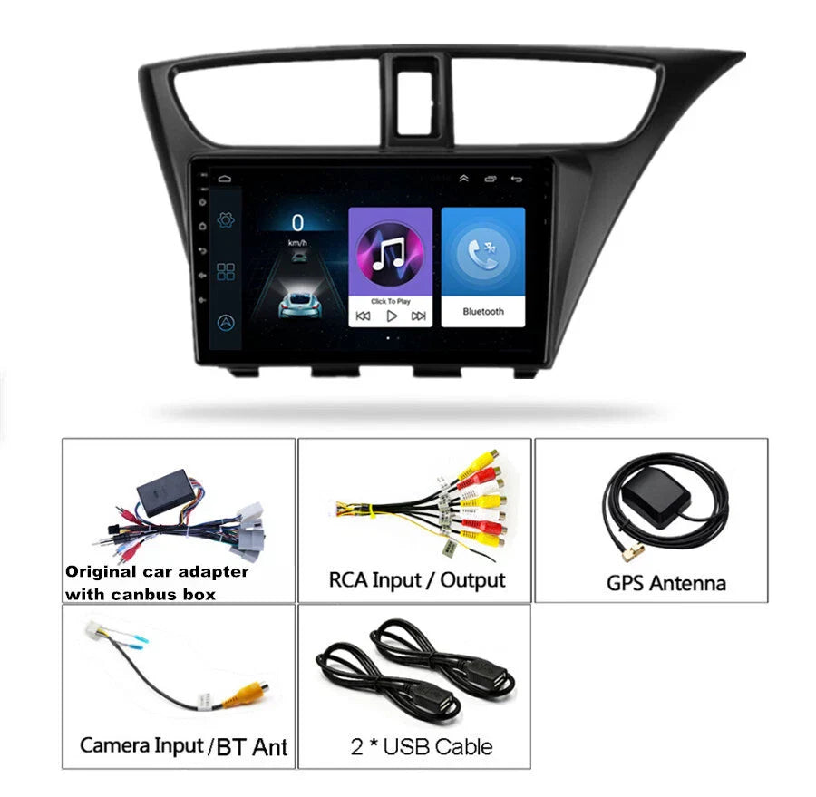 9" Android 11 Stereo GPS Head Unit for Honda Civic Hatchback (2012-2015)