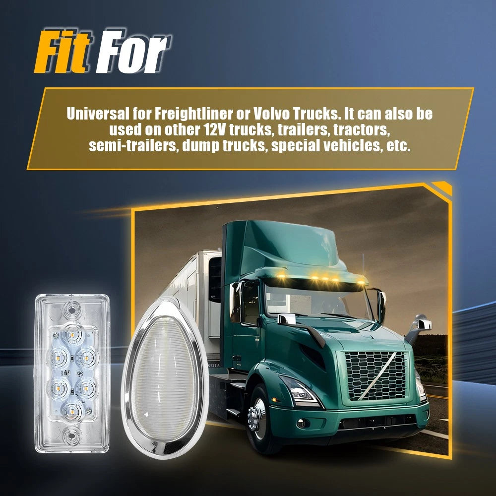 7x LED Roof Side Lamps for Freightliner FLD120 Classic XL (1990–2005)