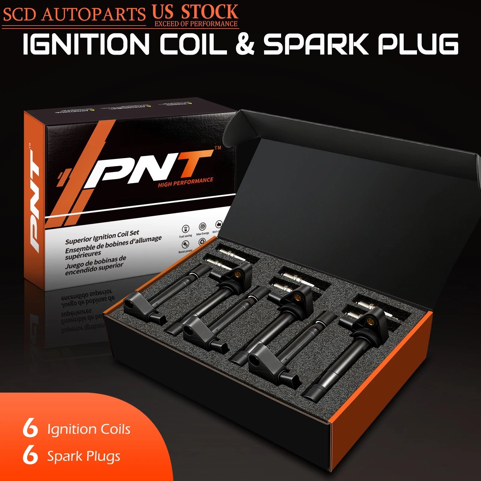 6X Ignition Coil & 6X Spark Plug Set for Honda Pilot (2003–2008) UF242