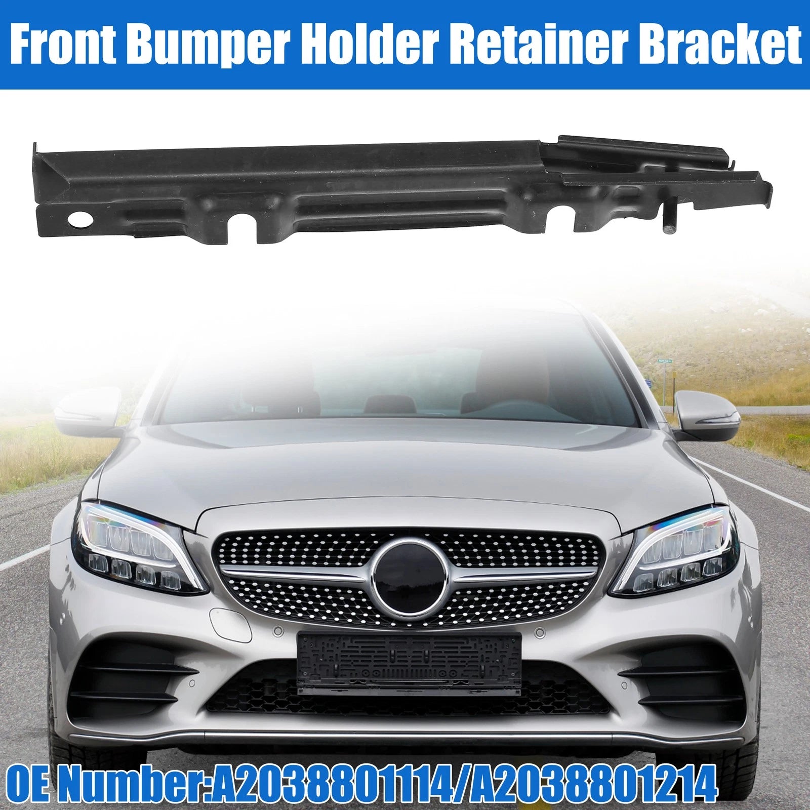 Set of 2 Upper Bumper Cover Support Brackets for Mercedes-Benz 