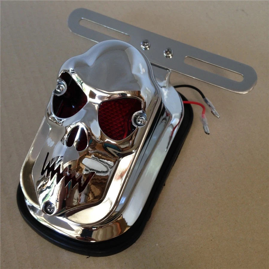 Metal Rear Skull Brake Tail Light for Harley Davidson Chopper