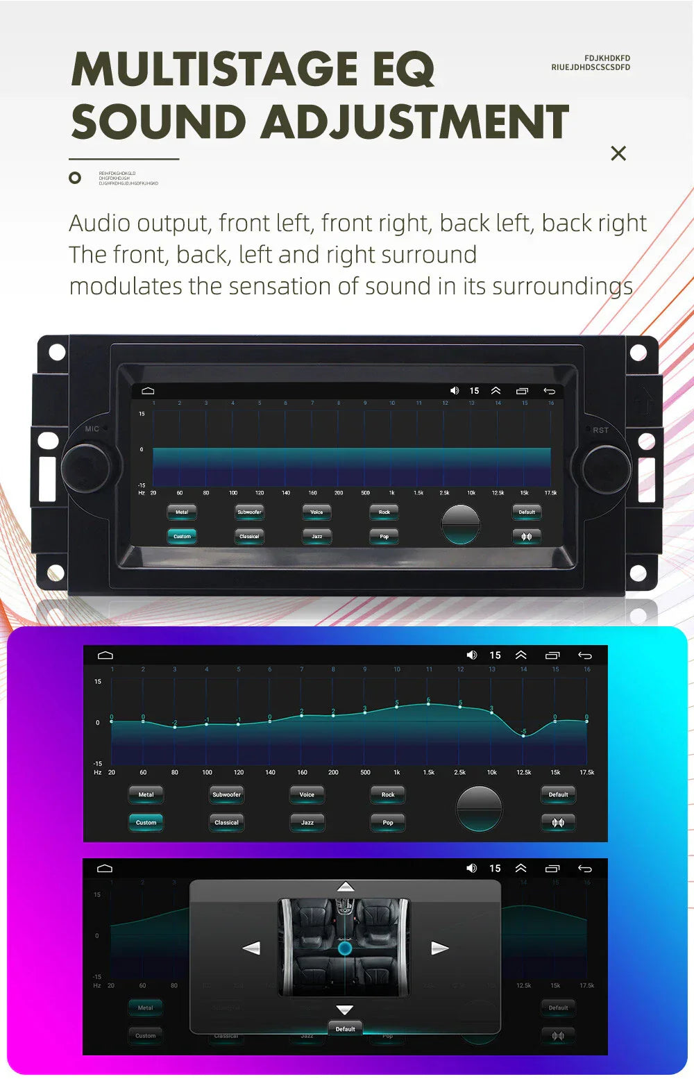 6.8" Android 13 Stereo Radio GPS Navigation for Dodge Chrysler Jeep RAM