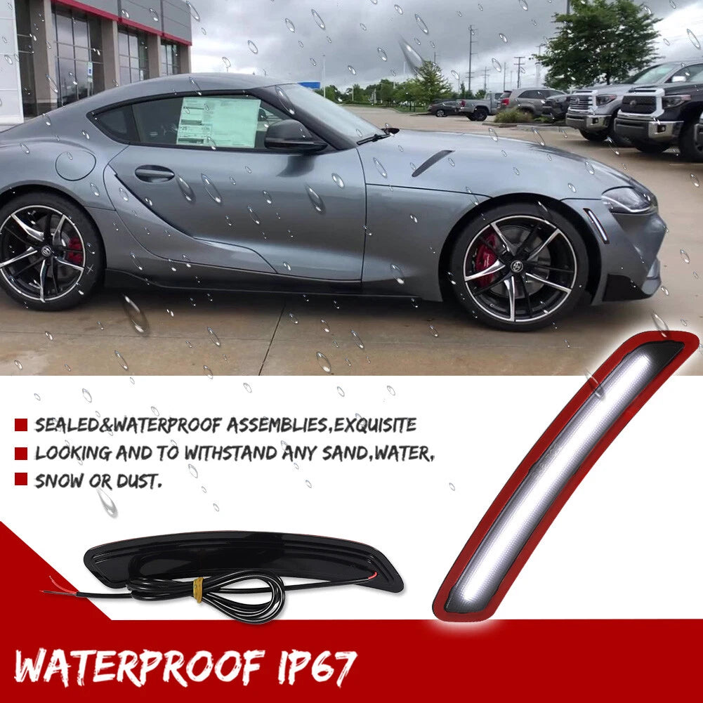 Full White LED Front Side Marker Reflectors for Toyota GR Supra (2020–2025)