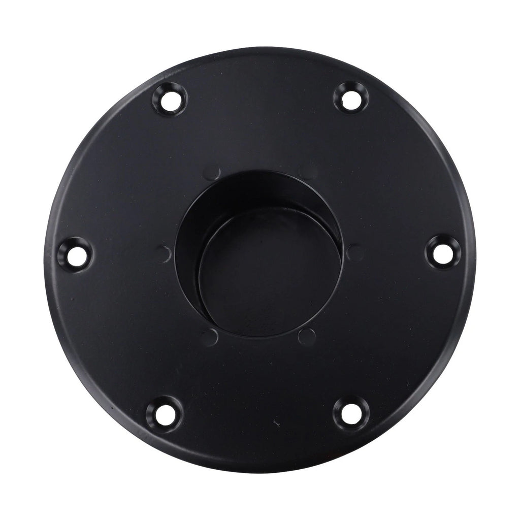 Round Flush Mount Black Table Leg Base for RV and Boat Trailer