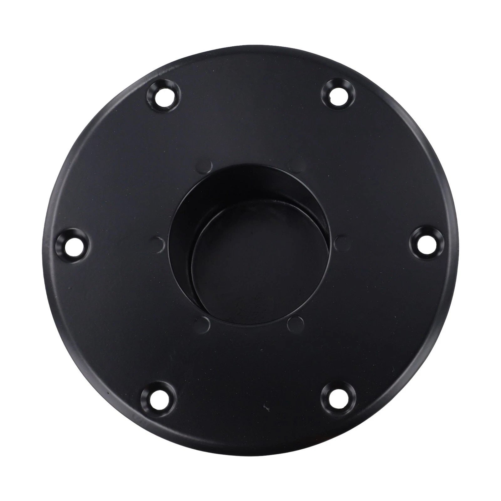 Round Flush Mount Black Table Leg Base for RV and Boat Trailer