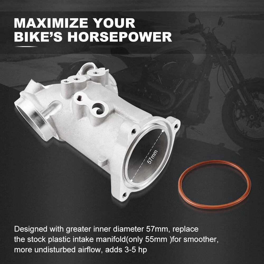 55mm Cast Intake Manifold Upgrade for Harley Tri Glide Ultra FLHTCUTG (2017–2022)