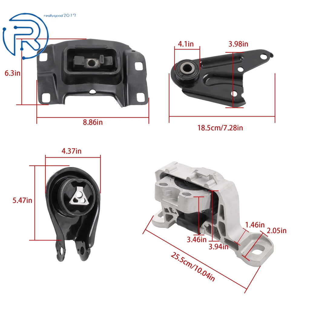 Set of 4 Motor & Trans Mounts for Mazda 3 2.0L L4 (2004–2009) A4402 A4404 A4405 A4418