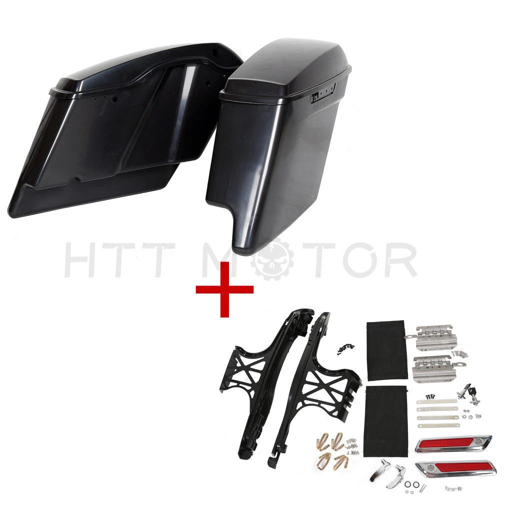 5" Stretched Saddlebags with Lid Latch Key for Harley Touring FLT (2014–2020)