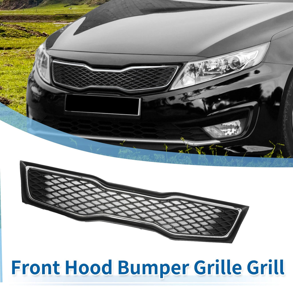 Front Upper Bumper Grille for Kia Optima (2011–2013) Black Chrome