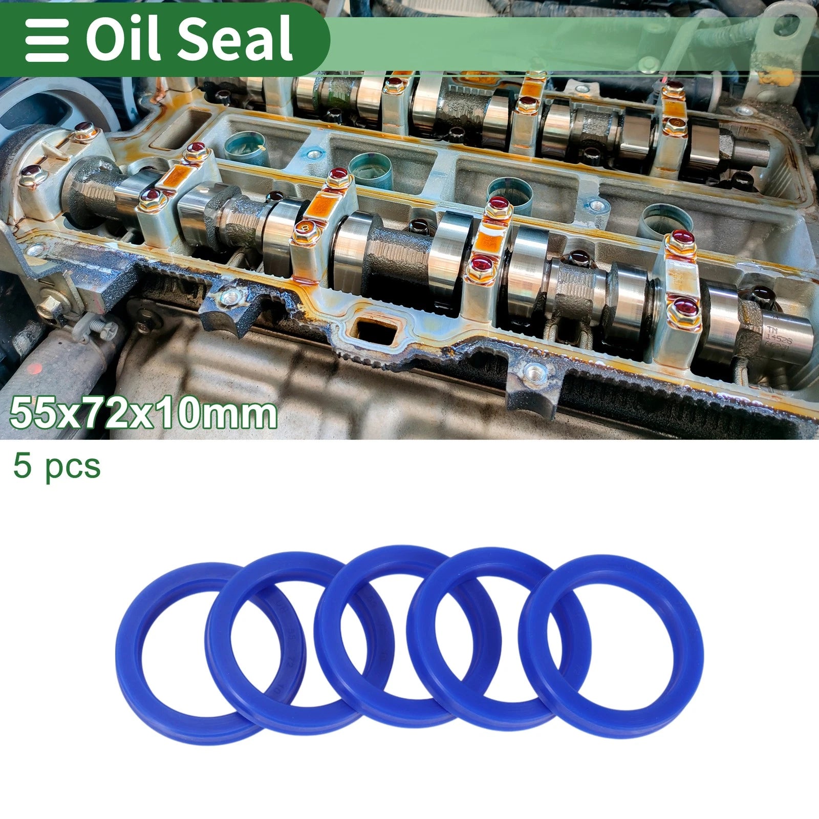 Set of 5 Oil Seal Rotary Shaft Seal 55x72x10mm High Pressure for Various Models