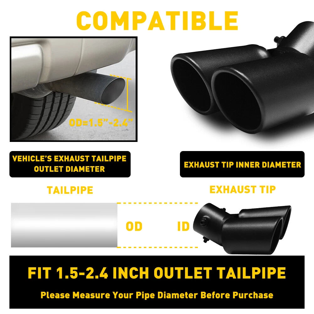 Exhaust Muffler Tip for Car Rear Pipe (Black)